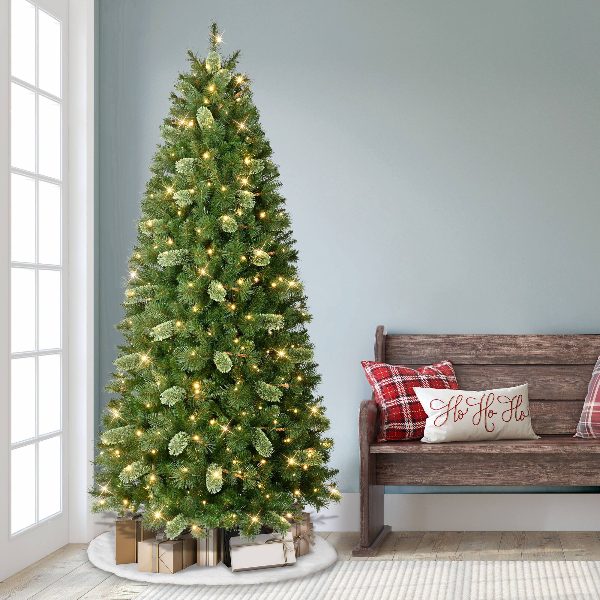 7.5ft. Pre-Lit Teton Pine Artificial Tree, Warm White LED Lights